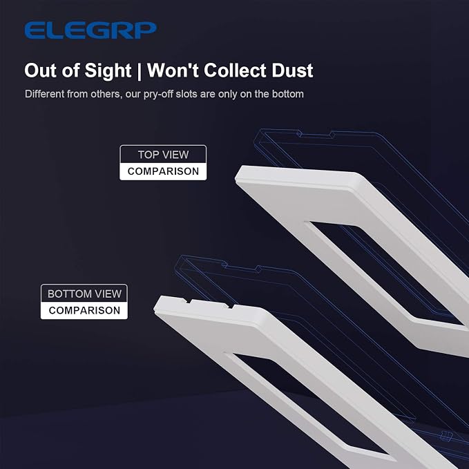 ELEGRP Matte White 1-Gang Screwless Decorative Wall Plates, Standard Size - Image 3