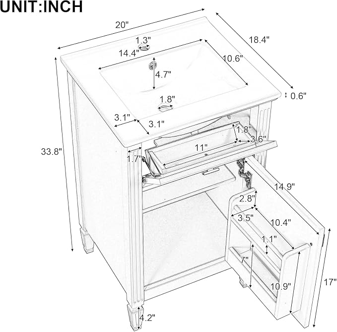 Linique 20" Bathroom Vanity - Image 2