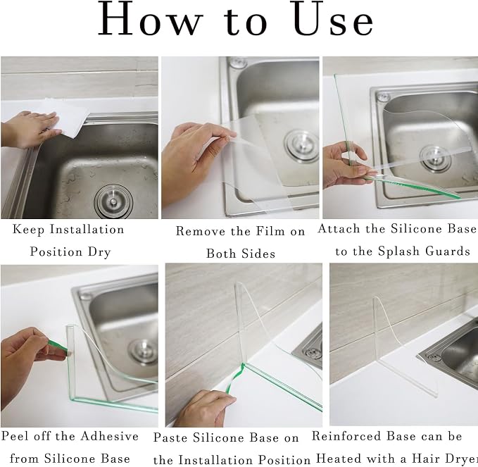 Shower Splash Guard Set Acrylic Shower Water Barrier Corner Splash Protector - Image 4