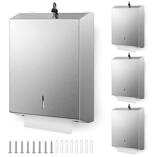 Shimeyao 4 Pcs Paper Towel Dispenser Wall Mount Bulk Stainless Steel Commercial by Shimeyao