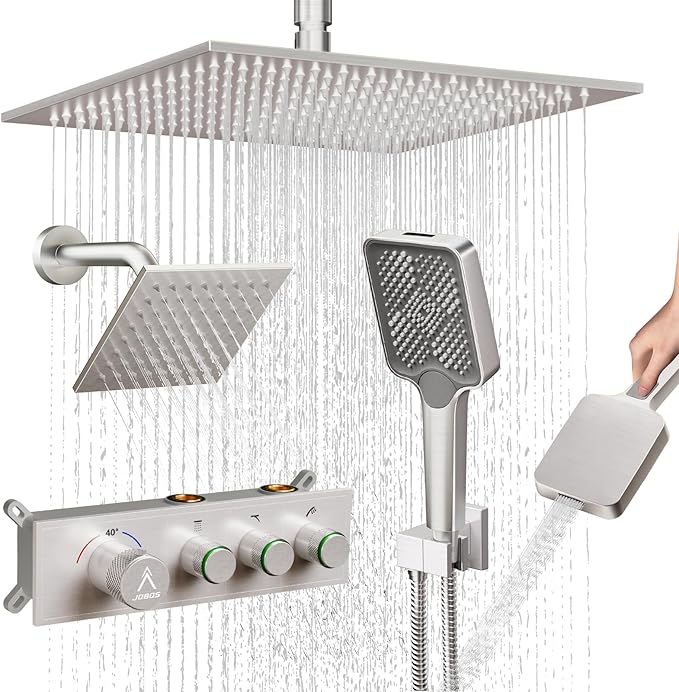 Shower System Brass Thermostatic Shower Faucet Set by JQBQS