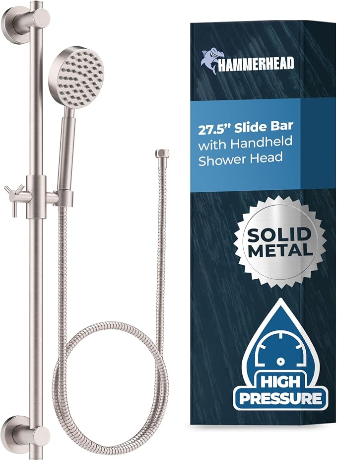 HammerHead Showers® Solid Metal 27.5 Inch Shower Slide Bar Set and Handheld by HammerHeadShowers