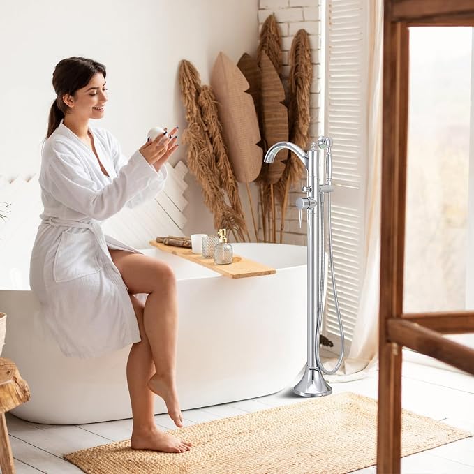 Free Standing Tub Faucet, Classic Freestanding Bathtub Faucet - Image 7