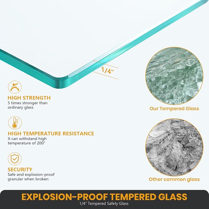 Bathtub Shower Glass Door 34 * 58 Inch, Bathroom Frameless Fixed Shower Door - Image 7