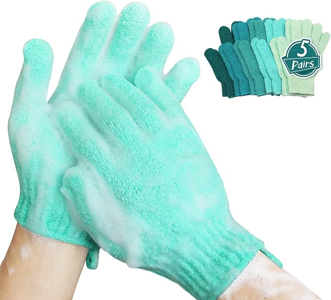 MIG4U Shower Exfoliating Scrub Gloves, Bathing Gloves Body Wash Dead Skin by MIG4U