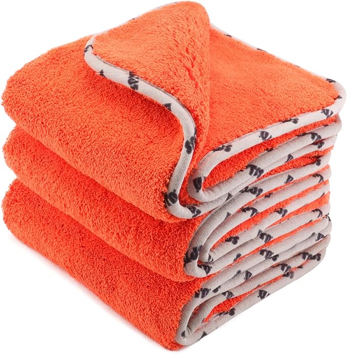 SPTA Car Microfiber Towels, Upgraded 1200gsm Ultra-Thick Cars Drying Towel by SPTA