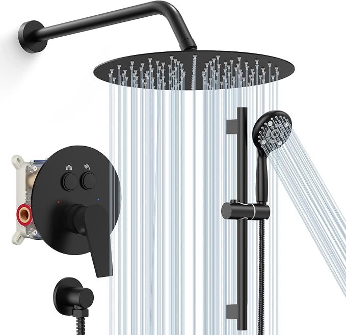 SR SUN RISE Matte Black Shower Faucet Set by SRSUNRISE