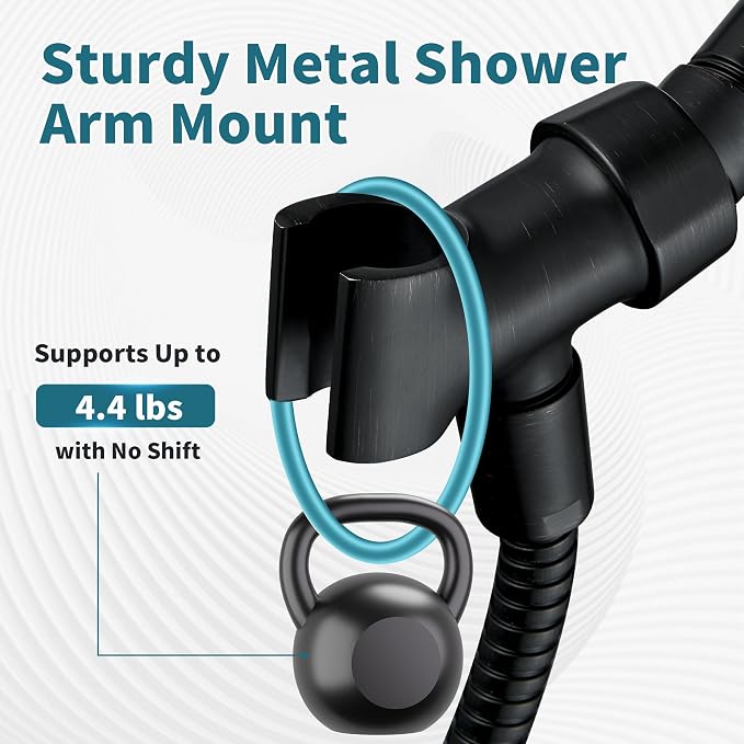 BRIGHT SHOWERS All Metal Handheld Shower Head Holder, Adjustable Shower Arm - Image 6