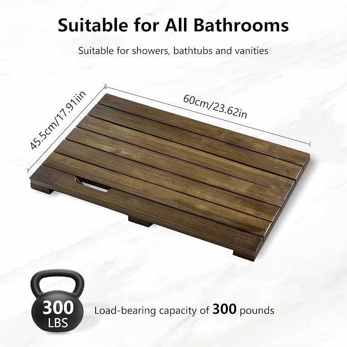 Teak Wood Shower Mat, Bathroom Spa - Image 3