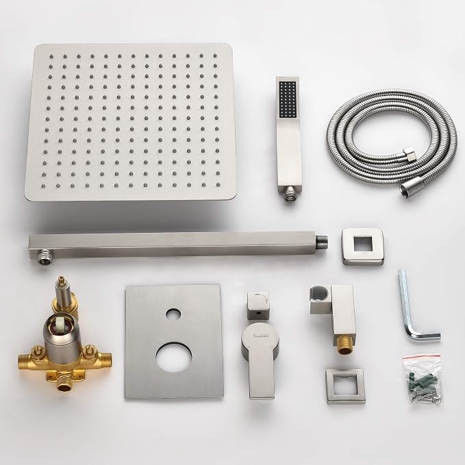 SHAMANDA Bathroom Rain Shower System, 12 Inch Luxuly Shower Head and Handheld - Image 9