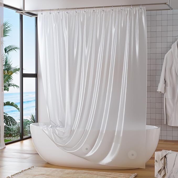 Titanker Plastic Shower Curtain Liner 72 x 72 Frosted Shower Liner Waterproof - Image 6