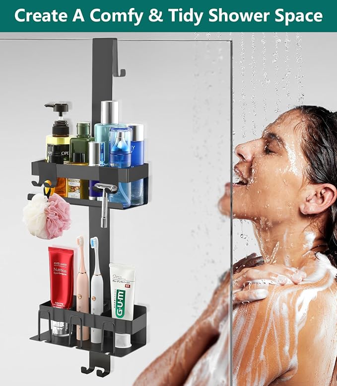 Emibele Over The Door Shower Caddy 2 Tier, 304 Stainless Steel Hanging Shower - Image 7