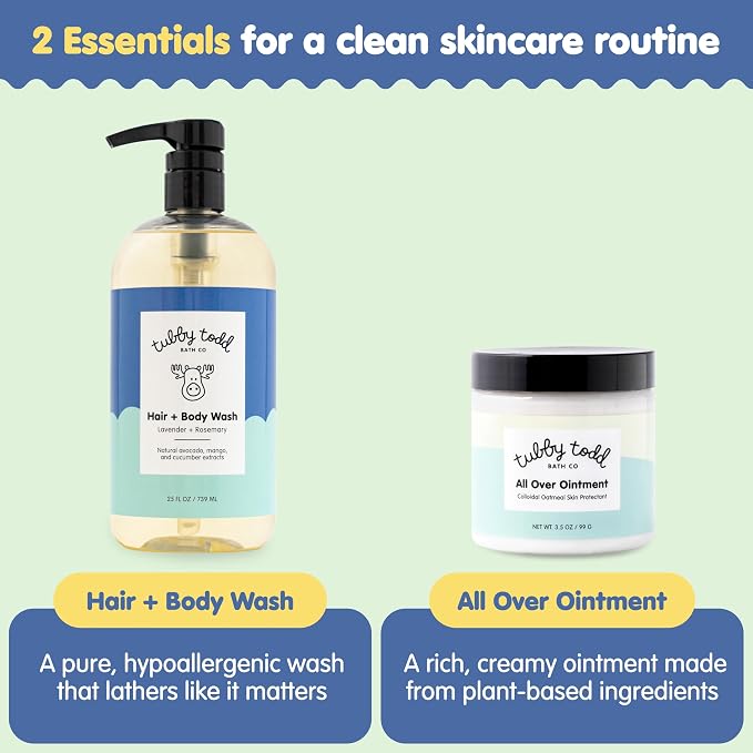 TUBBY TODD's Baby Body Wash & All Over Ointment Eczema Set - Image 3