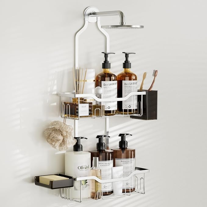 Shower Caddy Hanging 2-Tier Bathroom Organizer by Thkvesn