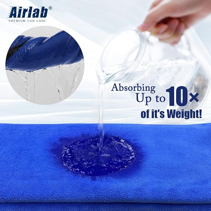 Airlab Microfiber Towels for Cars Wash Drying Thick Plush Cleaning Cloth Auto - Image 5