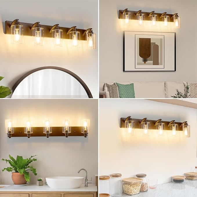 5-Light Bathroom Light Fixtures Modern ORB Vanity Lights - Image 5