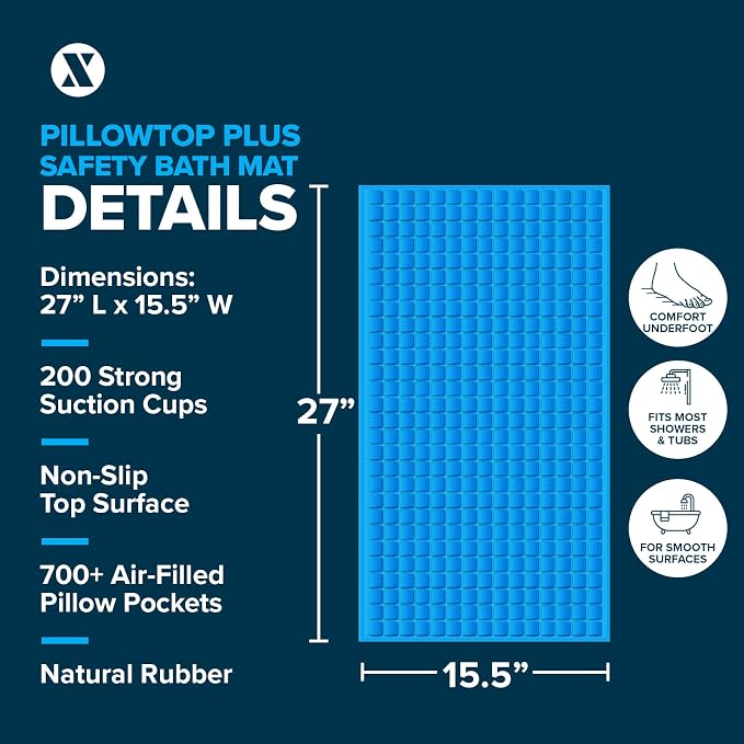 SlipX Solutions Extra Comfort Bathtub Mat Designed - Image 7