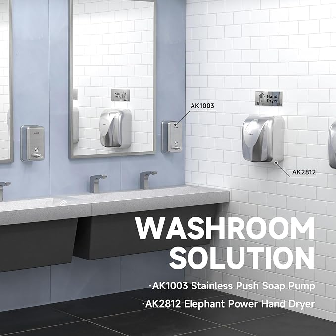 AIKE 37oz Surface Mount Stainless Steel Soap Dispenser - Image 3