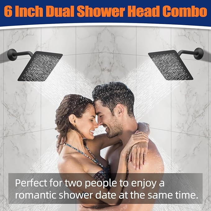 Black Thermostatic Shower System three Shower Heads - Image 2