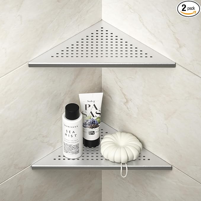 Corner Shower Shelves, Grout in Shelf by Bernkot