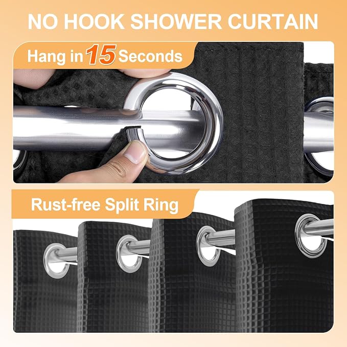 River Dream Extra Long No Hook Shower Curtain - Image 2