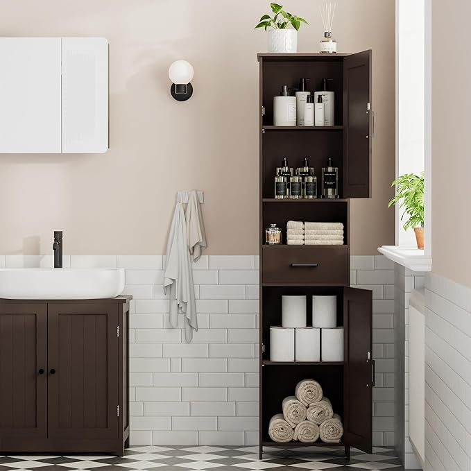 Homhedy 67" H Tall Bathroom Storage Cabinet - Image 2
