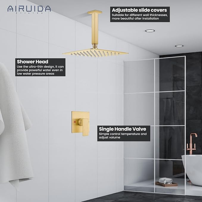 Airuida Shower Faucet Set and Handle Set Single Function Shower Trim Kit - Image 8