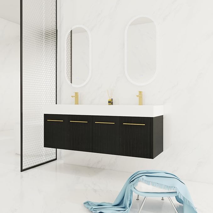 60” Wall Mounted Bathroom Vanity, Bathroom Cabinet - Image 8