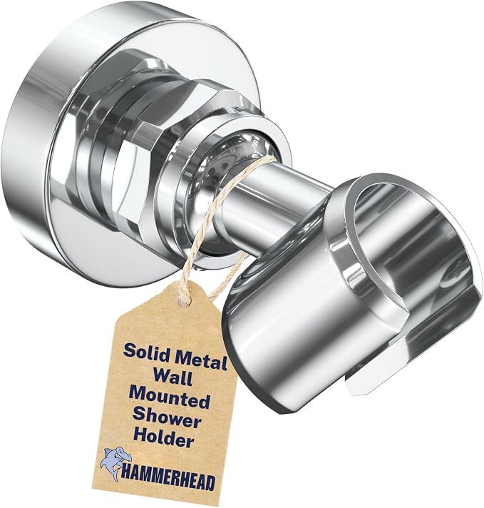 HammerHead Showers® Solid Metal Handheld Shower Head Holder Wall Mount – Chrome by HammerHeadShowers