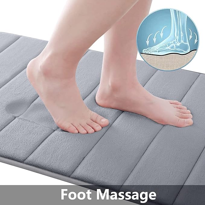 Buganda Memory Foam Bath Mat, Ultra Soft and Non-Slip Bathroom Rugs, Water - Image 2