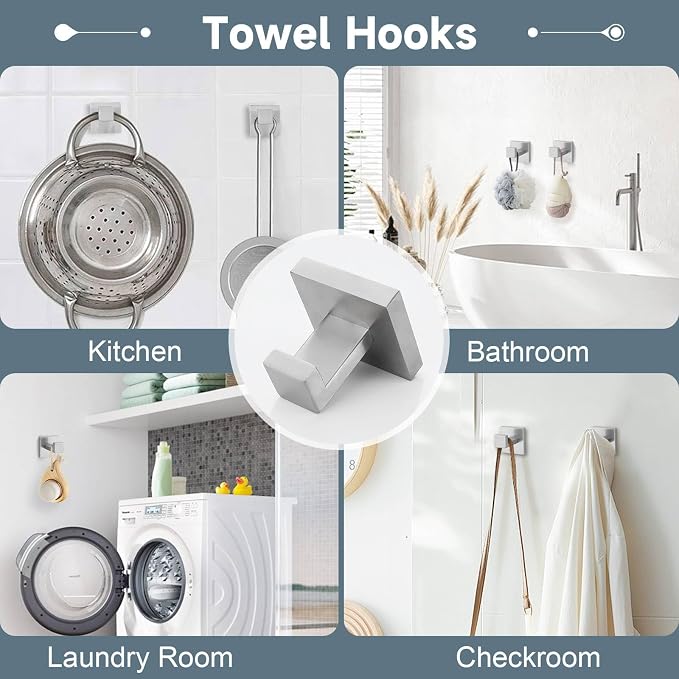 10-Piece Bathroom Hardware Accessories Set-Brushed Nickel Towel Bar, Holder & - Image 5