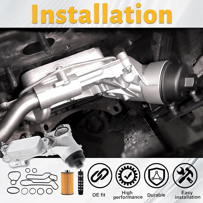 Engine Oil Cooler Filter Aluminum Housing Assembly Adapter Kit - Image 6