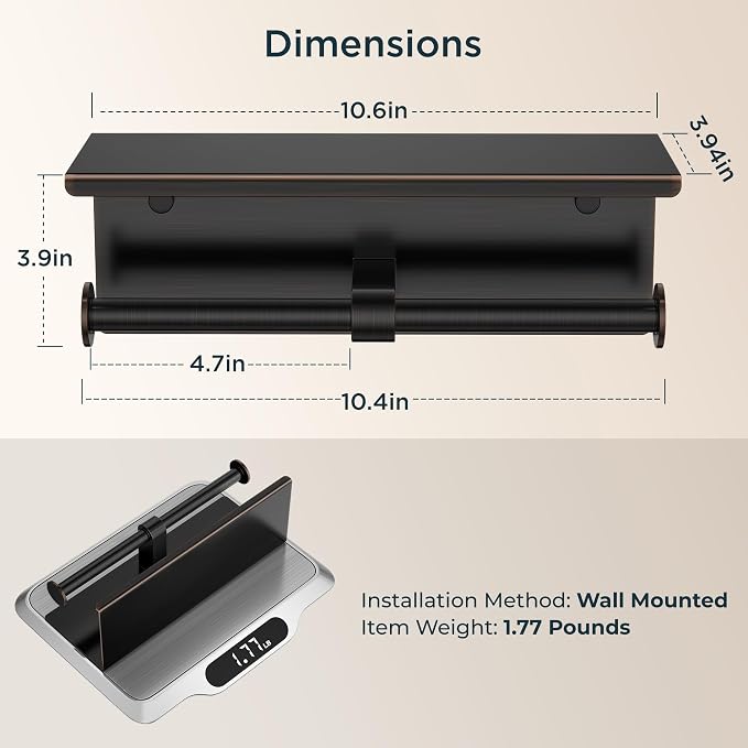 FORIOUS Double Toilet Paper Holder - Image 2