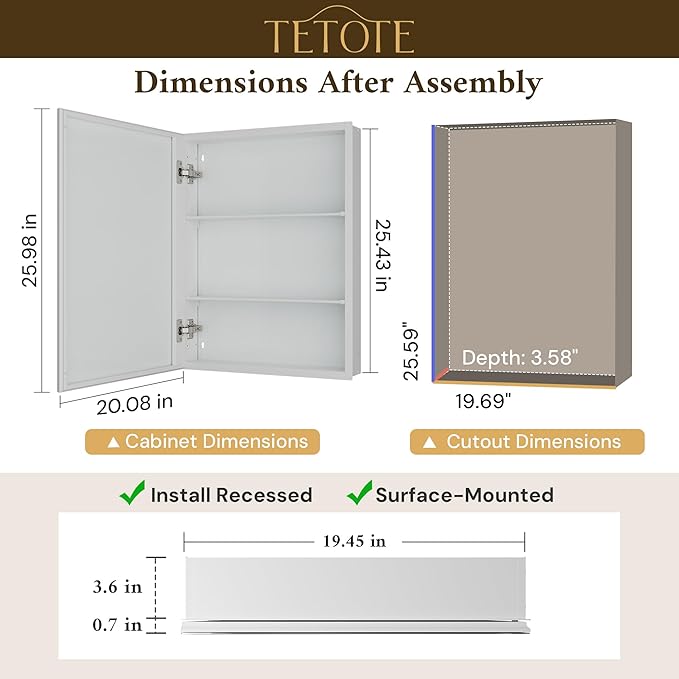 TETOTE 20 x 26 Bathroom Mirror - Image 2