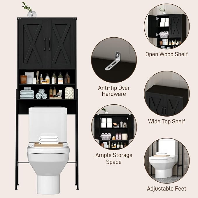 Vabches Over The Toilet Storage Cabinet, Farmhouse Over Toilet Storage Cabinet - Image 4