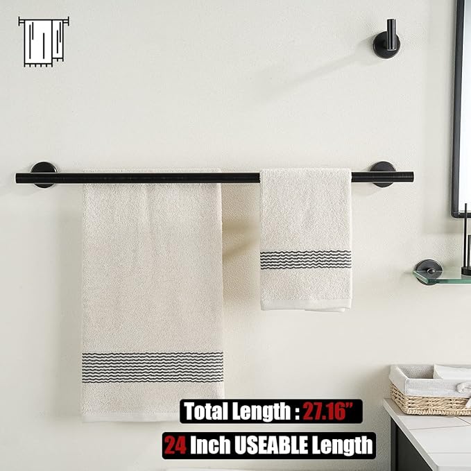 JQK Bathroom Hardware Set Oil Rubbed Bronze, 5-Piece Bath Accessories Set Wall - Image 3