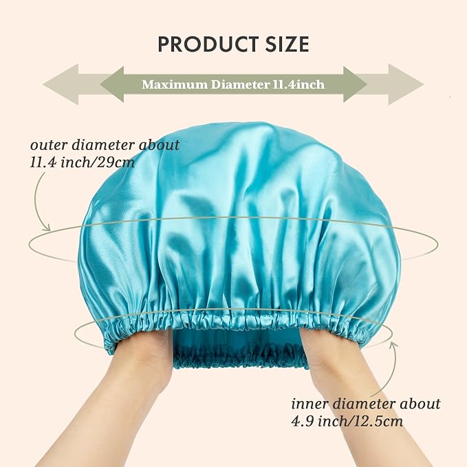 AmazerBath Shower Cap, Double Layers Hair Cap - Image 5