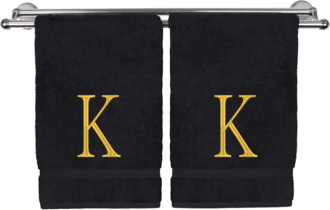 Monogrammed Hand Towel, Personalized Initial Gift, Extra Absorbent 100% Turkish by BareCotton