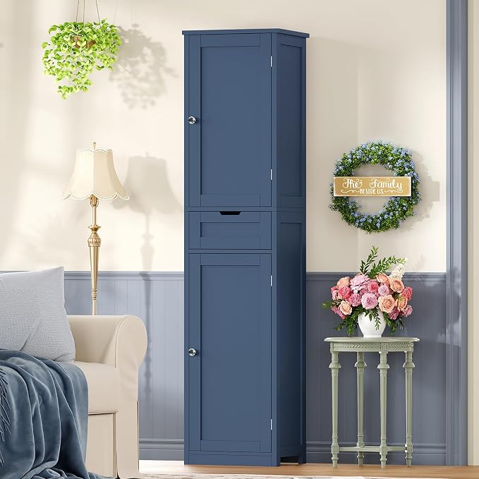 Iwell 67" Tall Bathroom Cabinet, Storage Cabinet - Image 4