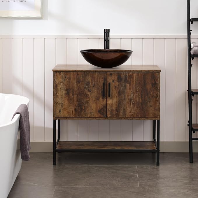 UEV Rustic Brown 36" Bathroom Vanity - Image 4