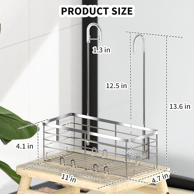 SHANSHUI Shower Hanging Caddy, Bathroom Shower Organizer Basket, Shampoo Bracket - Image 5