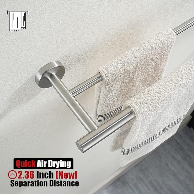 JQK Bath Hardware Towel Bar Accessory Set, 5-Piece Bathroom Accessories - Image 4