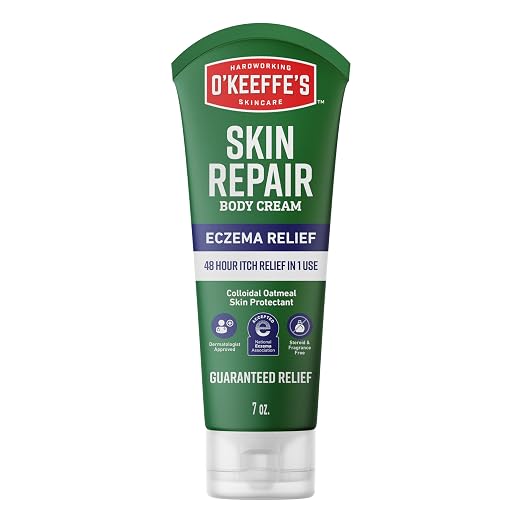 O’Keeffe’s Skin Repair Eczema Relief Body Cream, 7oz Tube – 48 Hour Itch Relief by OKeeffes