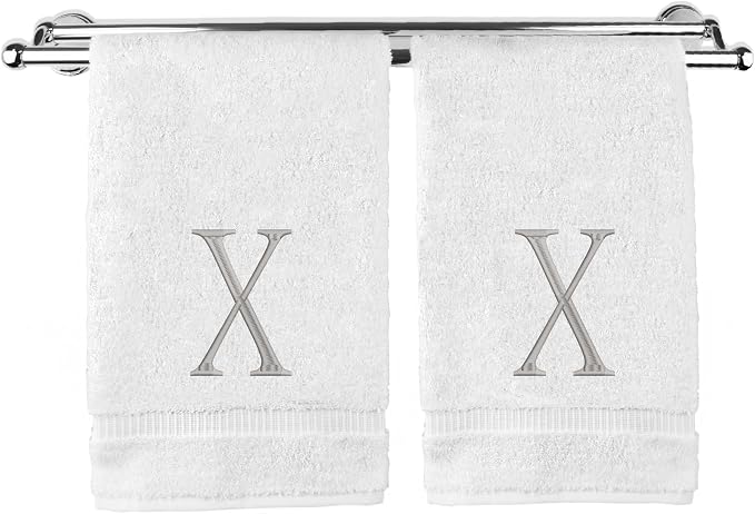 Monogrammed Hand Towel, Personalized Initial Gift, Extra Absorbent 100% Turkish by BareCotton