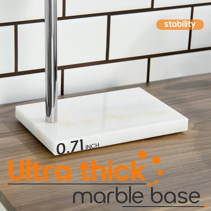 Towel Holder Chrome for Bathroom Vanity Countertop 1-Tier Towel Rack Stand - Image 6