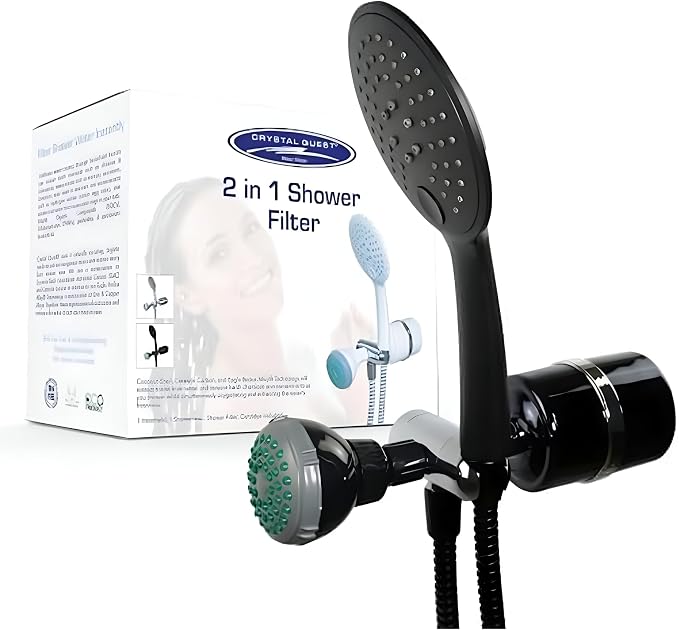 Crystal Quest Luxury 2-in-1 Handheld and Shower Head Combo Filter System - Image 2