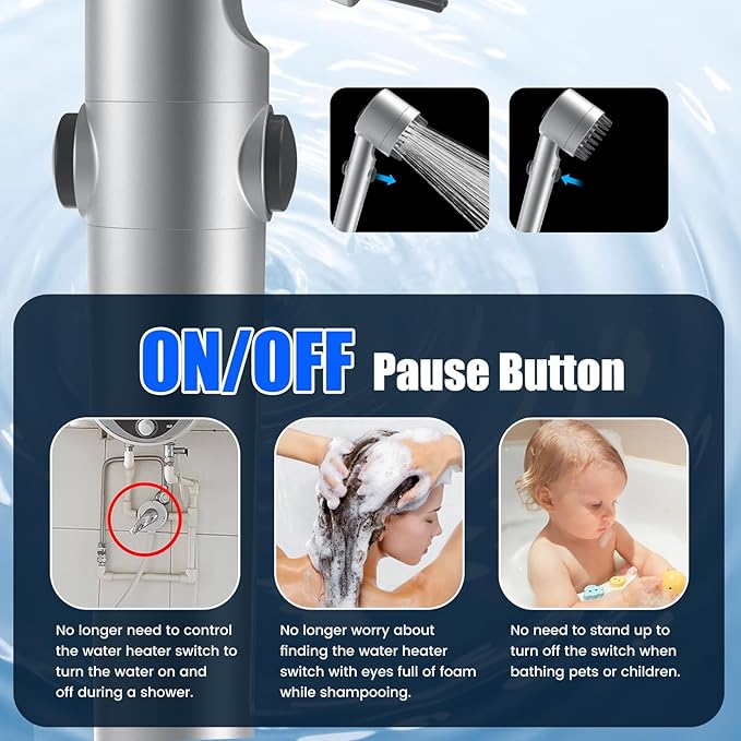 Filtered Shower Head with Handheld, High Pressure Water Flow and Multiple Spray - Image 5