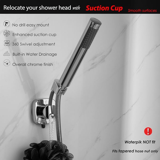 Suction Cup Handheld Shower Head Holder - Image 2