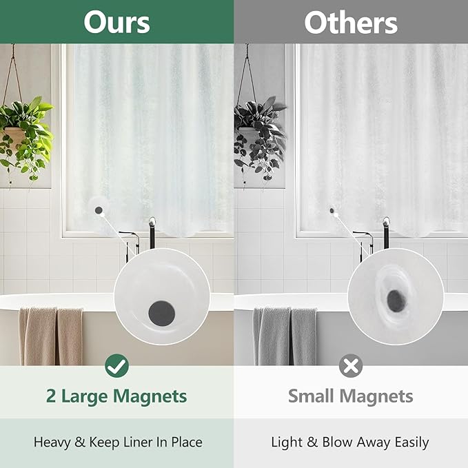 Waterproof EVA Shower Window Curtain 3D Frosted - Image 3