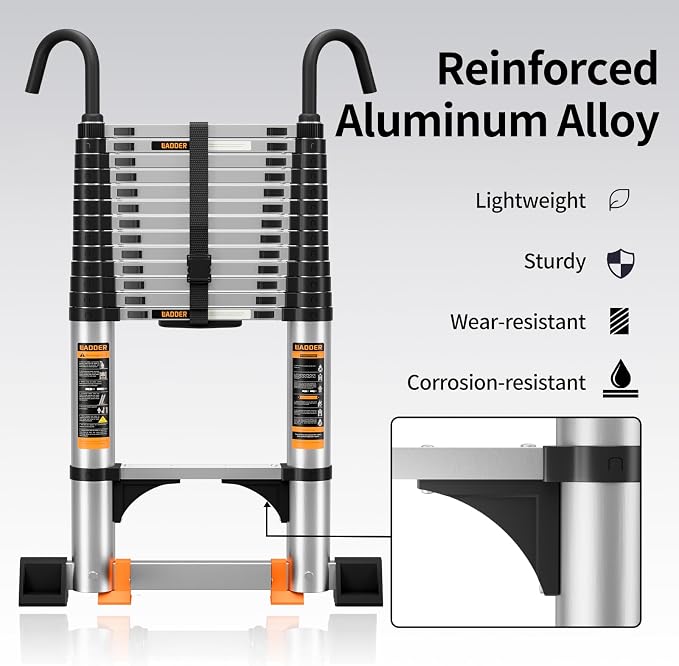 Telescoping Ladder, 13.5FT Aluminum Multi-Purpose Collapsible Ladder - Image 3